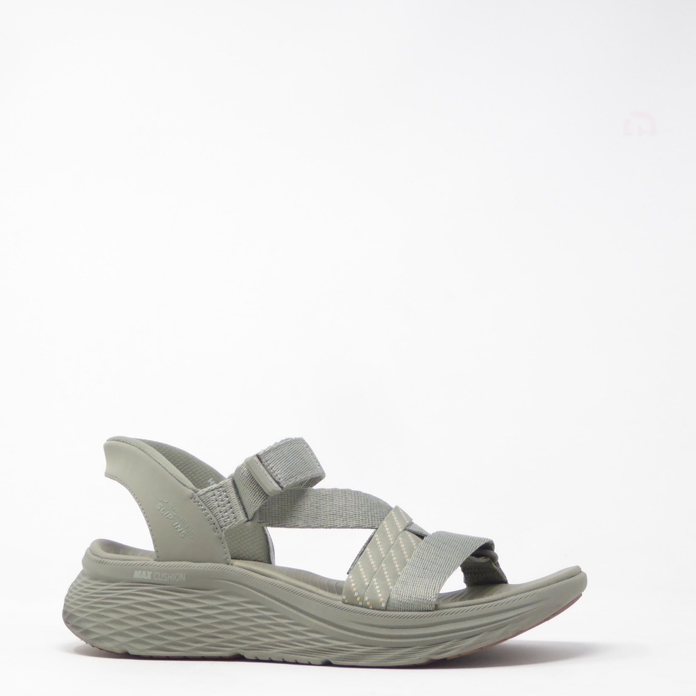 Skechers Womens Max Cushioning Elite 2.0 Sandals Olive Green Slip-Ins 11